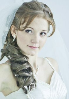 Cвадебная прическа А13743 в греческом стиле