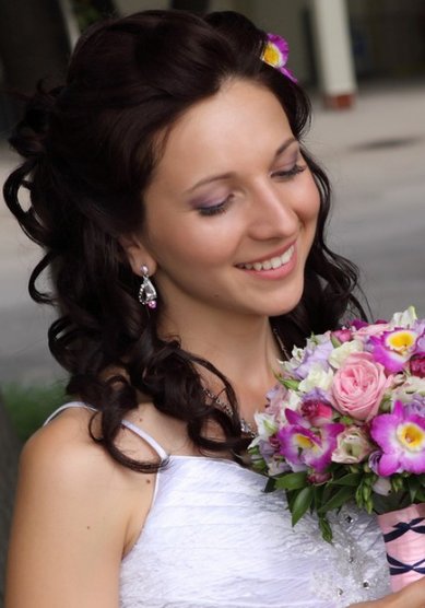 Свадебная прическа А13857 - Стилист-визажист Анна Голышева