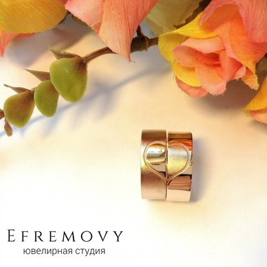 Обручальные кольца Две половинки | Две половинки-E14712 - Ювелирная студия EFREMOVY