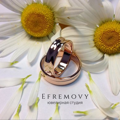 Обручальные кольца Слияние | Слияние-E14716 - Ювелирная студия EFREMOVY