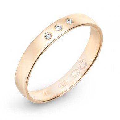 Обручальное кольцо R01-WED-00003-М8387 - Ювелирный бренд Московский ювелирный завод