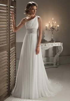 Свадебное платье VN30-V31029. В греческом стиле, длинное со шлейфом.