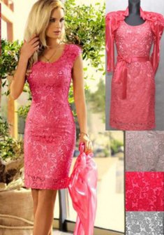 Вечернее платье 572-V31131. С прямой юбкой, короткое без шлейфа.