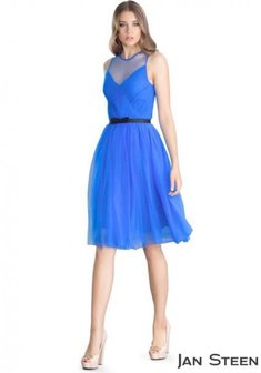 Вечернее платье J68283. А-силуэт, короткое без шлейфа.