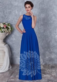 Вечернее платье J68290. А-силуэт, длинное без шлейфа.