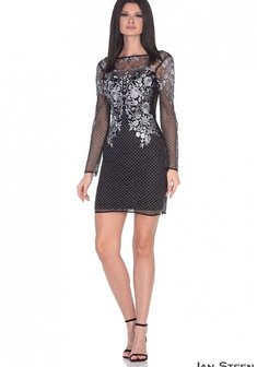 Вечернее платье J68301. С прямой юбкой, короткое без шлейфа.