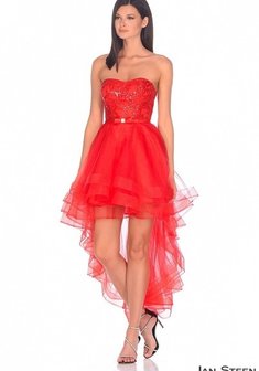 Вечернее платье J68319. С пышной юбкой, короткое со шлейфом.