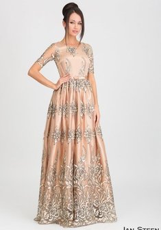 Вечернее платье J68329. С пышной юбкой, длинное без шлейфа.