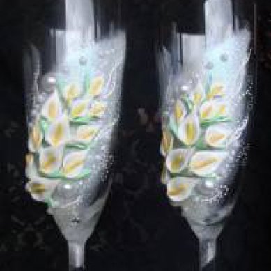 Бокалы для молодоженов A37882 - Салон аксессуаров Annet Wedding